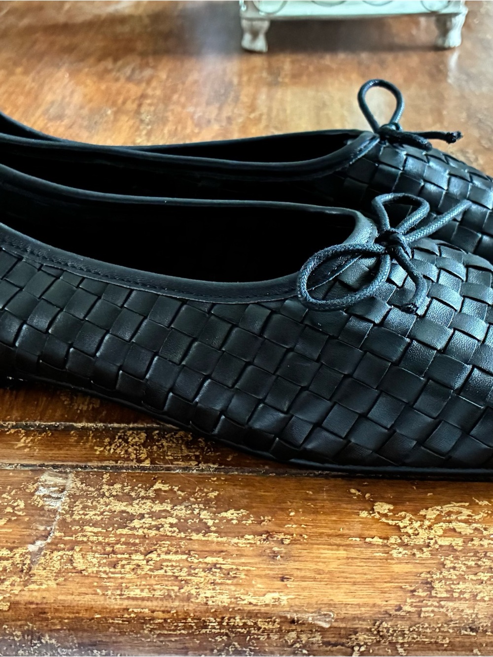Quince Black Woven Bow Ballet Flats - Picture 6 of 6
